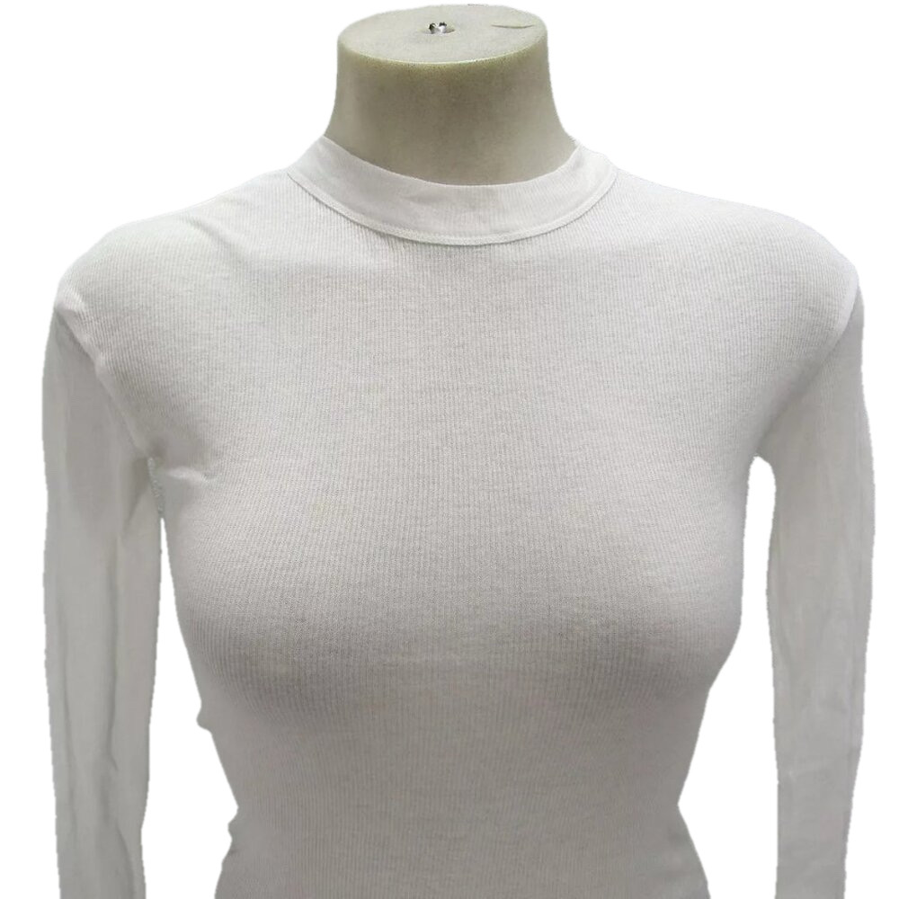 NEW BITE STUDIOS Womens Long-Sleeve Thin Jersey T-Shirt Size S White